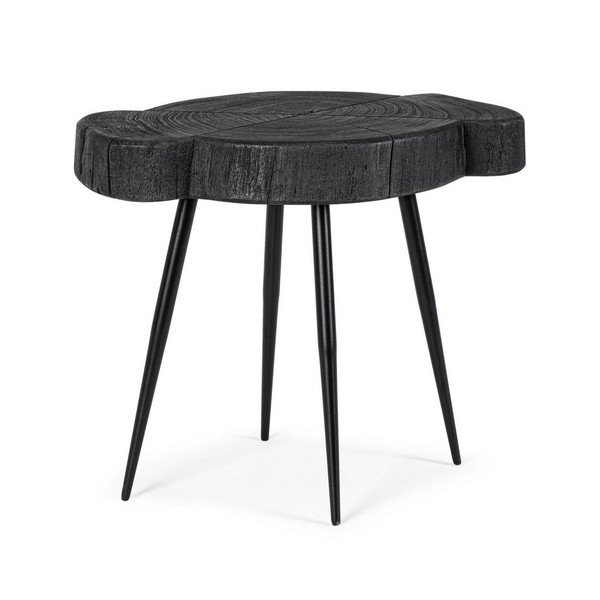 Măsuță de cafea neagră cu blat din lemn de acacia 35x45 cm Zakia – Bizzotto