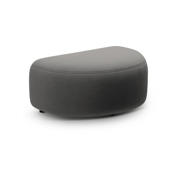 Taburet gri închis cu tapițerie din catifea Kate – Micadoni 