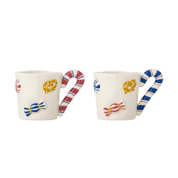 Cești 2 buc. din gresie ceramică 264 ml  cu model de Crăciun Candice – Bloomingville