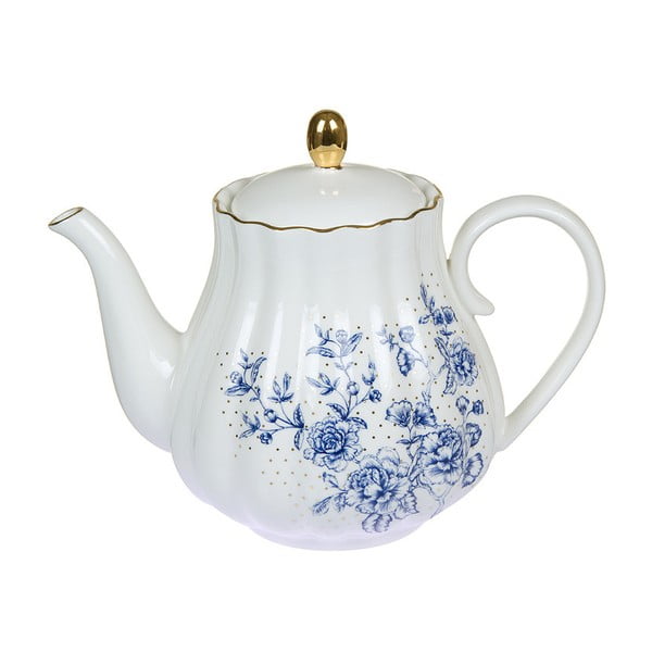 Ceainic din porțelan Santiago Pons Bohem, alb - albastru 