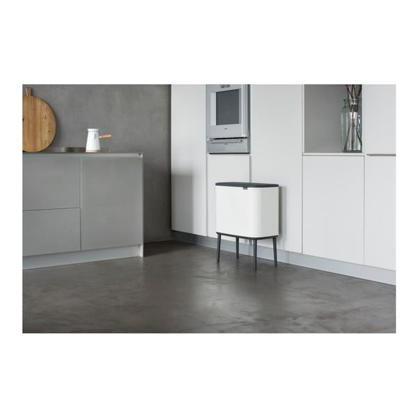 Coș de gunoi alb de reciclat/cu senzori de atingere din oțel 33 l Bo Touch Bin – Brabantia-image-1