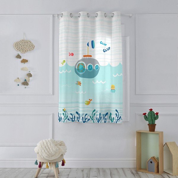 Draperie din bumbac pentru copii Moshi Moshi Sea Life, 135 x 180 cm-image-1