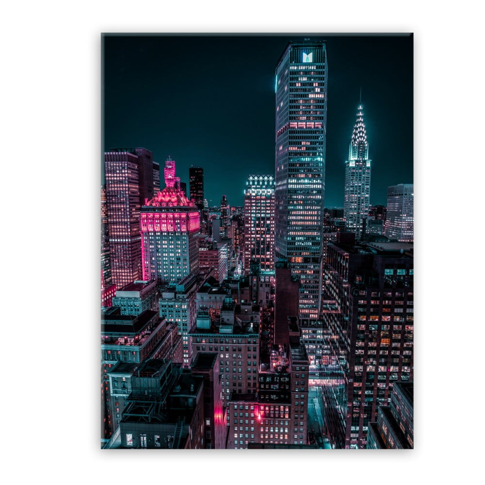 Tablou Styler Glasspik Neon Manhattan, 80 x 120 cm