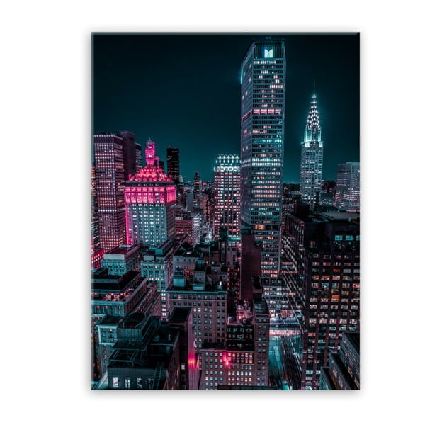 Tablou Styler Glasspik Neon Manhattan, 80 x 120 cm