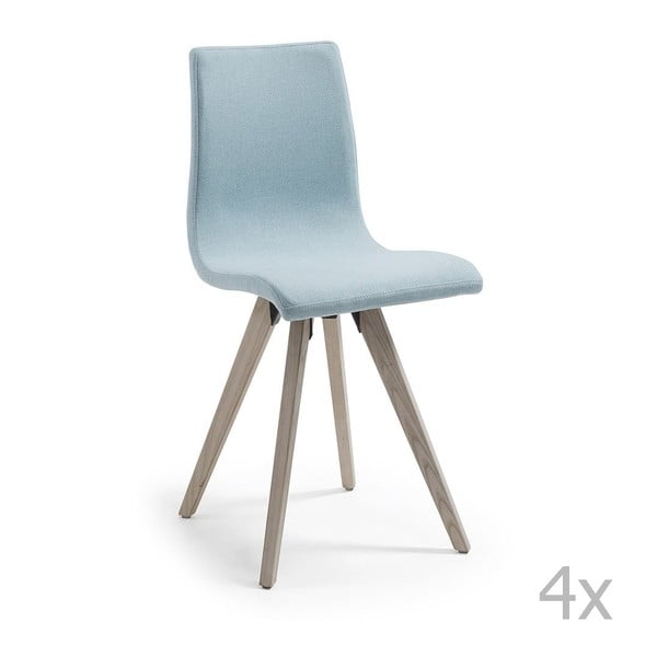Set 4 scaune cu picioare de lemn La Forma Una