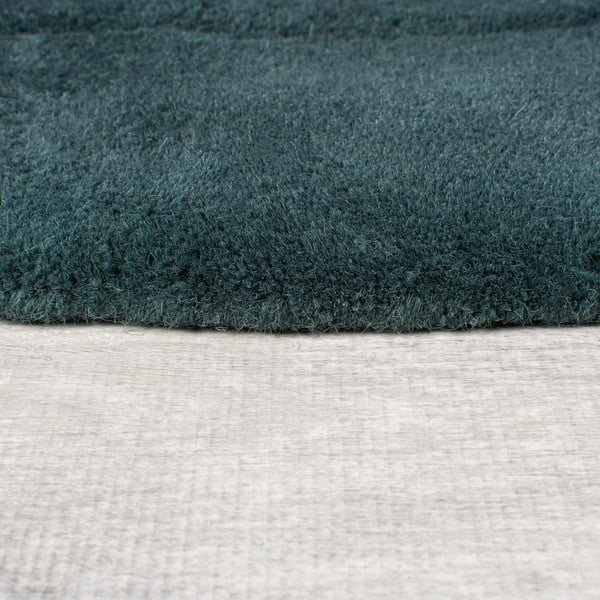 Covor albastru-verde țesut manual rotund din lână ø 160 cm Shard Teal – Flair Rugs-image-4
