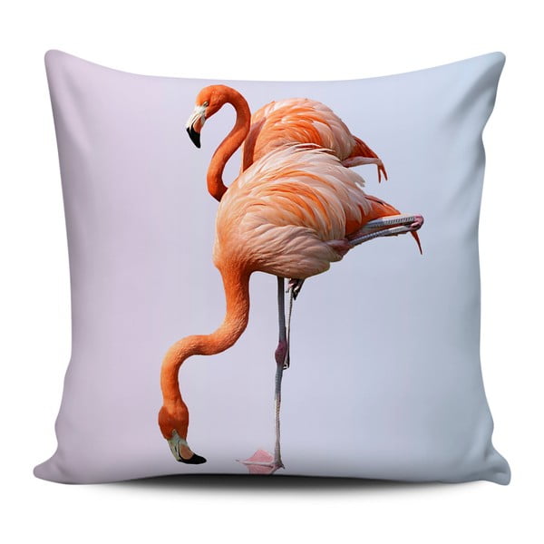 Pernă Home de Bleu Flamingos, 43 x 43 cm, portocaliu alb