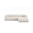 Colțar crem cu tapițerie din chenille (cu colț pe partea dreaptă/cu șezlong) Lupine – Micadoni 