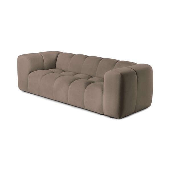 Canapea taupe cu tapițerie din catifea 225 cm Cube – Bonami Selection-image-2