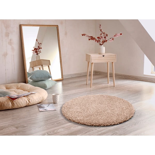 Covor rotund Universal Aqua Liso, ø 100 cm, bej-image-1