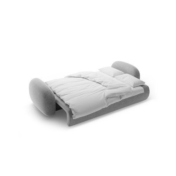 Canapea gri deschis extensibilă/cu spațiu de depozitare cu tapițerie din chenille 262 cm Tonale – Cosmopolitan Design-image-4