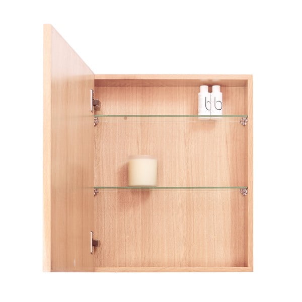 Dulap de perete din lemn de stejar cu oglindă Wireworks Mezza, 45 x 55 cm-image-2