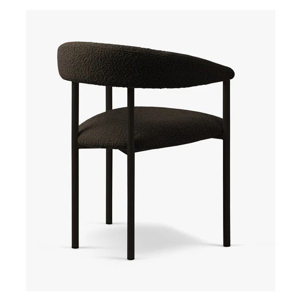Scaun de living negru cu cotiere tapițat Lea – Micadoni -image-1