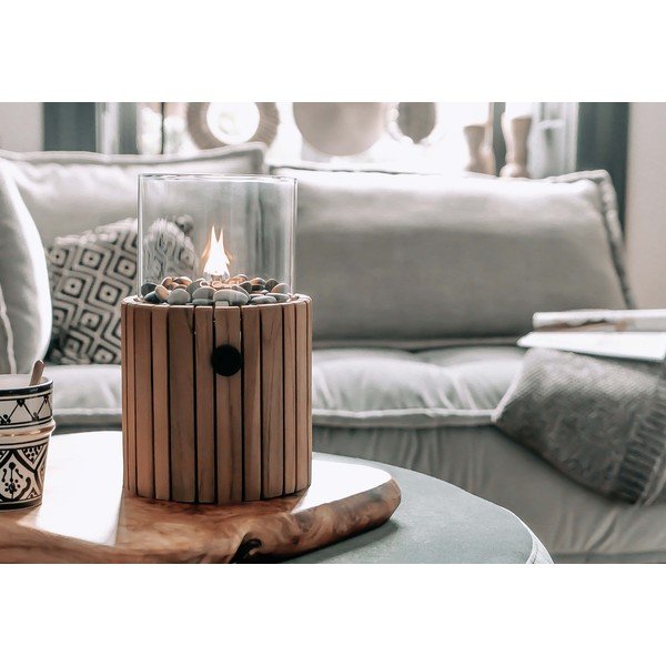 Lampă cu gaz cu suport din lemn de tec Cosi Scoop Timber, înălțime 30 cm-image-4