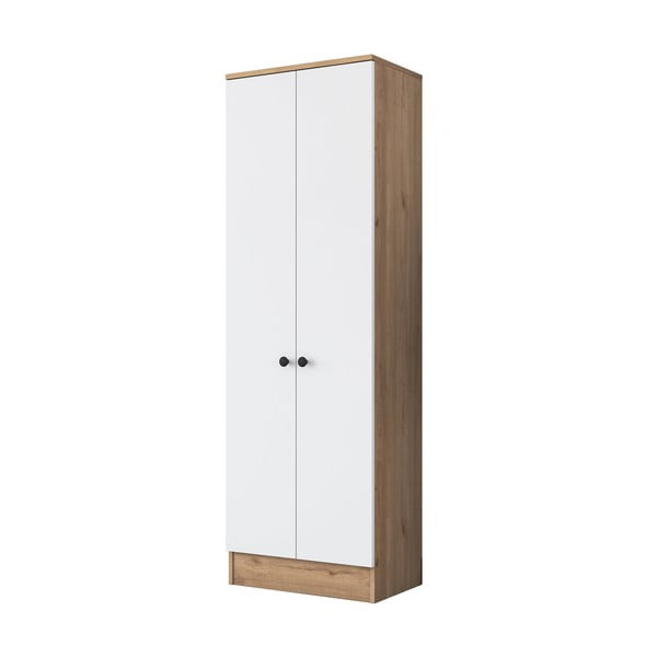 Șifonier alb/cu aspect de lemn de nuc 60x183 cm Theresa – Kalune Design-image-2