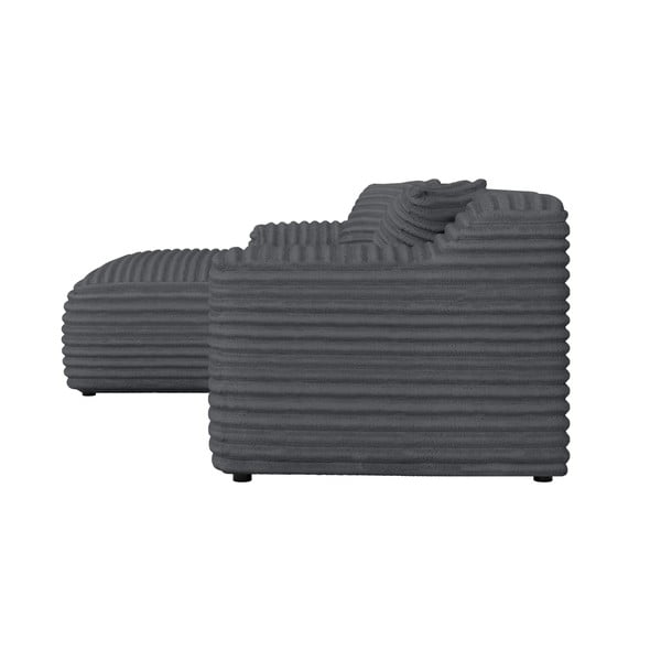 Colțar gri închis cu tapițerie din catifea reiată  (cu colț pe partea stângă, cu șezlong) Martin – Ropez-image-3