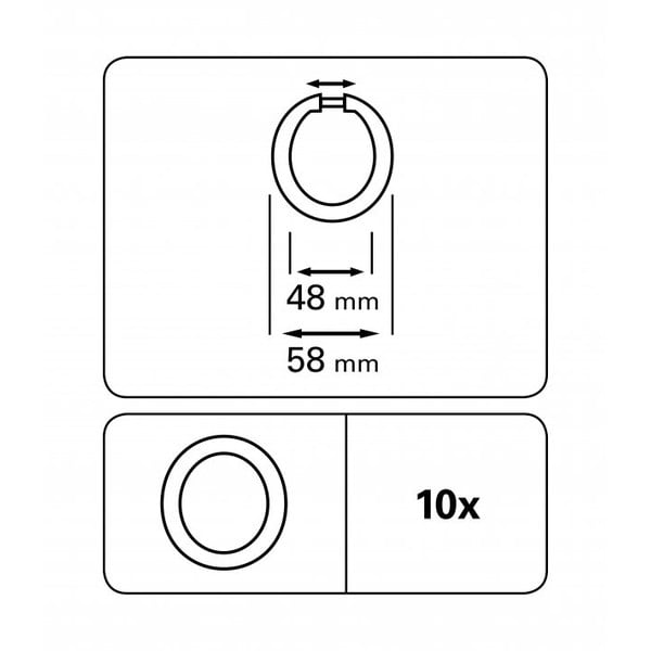 Inele pentru tijă de perdele  10 buc. - Gardinia-image-1