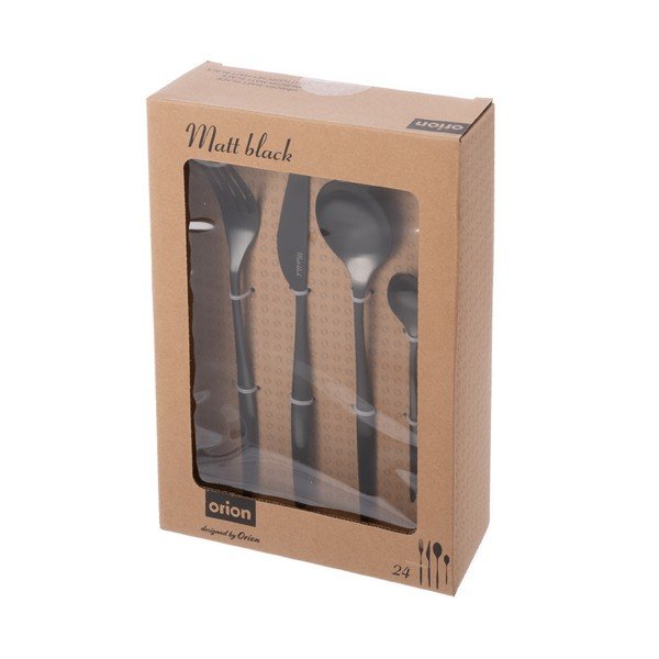 Tacâmuri negre din oțel inoxidabil 24 buc. – Orion-image-4