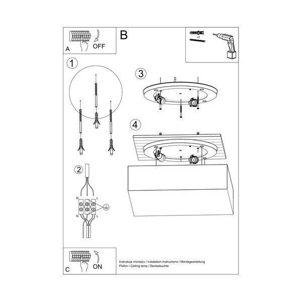 Plafonieră Sollux Mitra Ceiling, gri-image-4