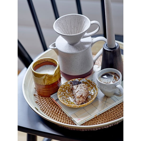 Cafetieră cu picurător din gresie ceramică Bloomingville Franz, 500 ml, bej-alb-image-1