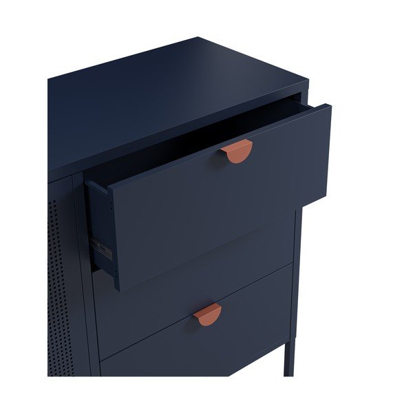 Comodă albastru-închis din metal 140x90x40 cm Sayla – Marckeric-image-3