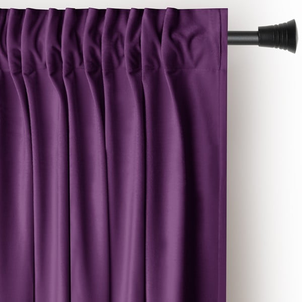 Draperie mov dimout (semi-opacă) din catifea 140x270 cm Pleat – Restilo