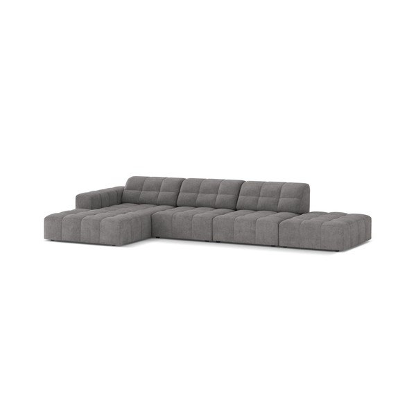 Colțar gri cu tapițerie din chenille (cu colț pe partea stângă/cu șezlong) Chicago – Cosmopolitan Design-image-1