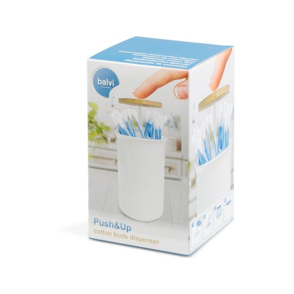 Organizator de baie alb pentru dischete demachiante Push&Up – Balvi-image-3