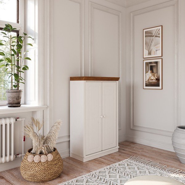 Dulap alb/chihlimbar din lemn de pin 74x118x35 cm Anita – Støraa-image-1