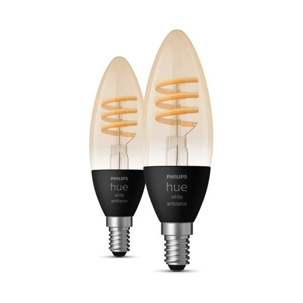 Becuri smart cu filament E14, 2 buc. 5 W White ambiance – Philips Hue