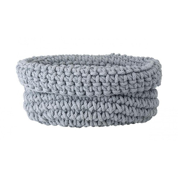 Coș împletit din bumbac Blomus, ø 38 cm, gri