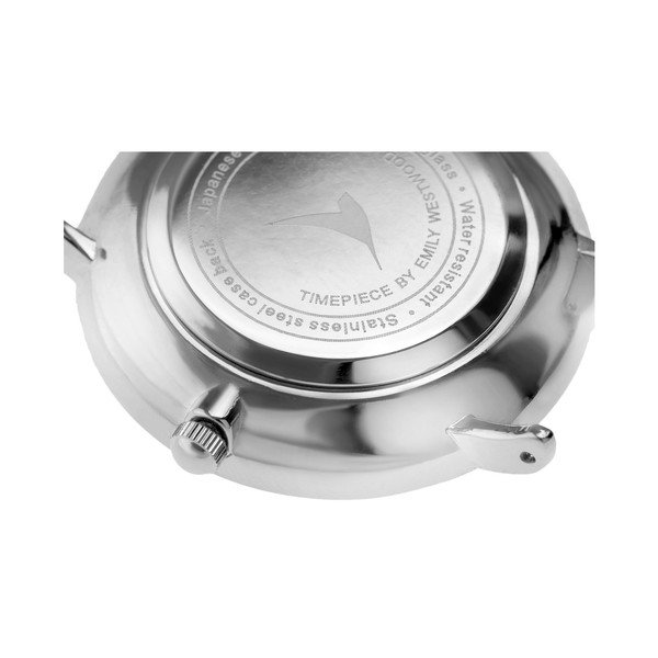 Ceas damă din piele Emily Westwood Feather White, albastru-image-3