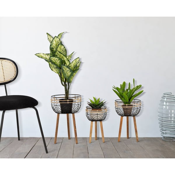 Suporturi pentru flori 3 buc. din metal Oporto – Mauro Ferretti-image-1