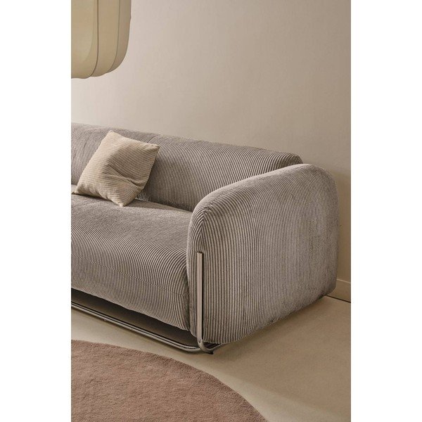 Canapea grej cu tapițerie din catifea reiată  234 cm Everman – Jotex-image-1