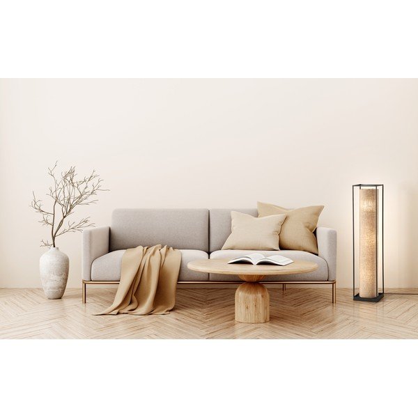 Lampadar negru/bej cu abajur textil (înălțime 114,5 cm) Thor – Fischer & Honsel-image-1