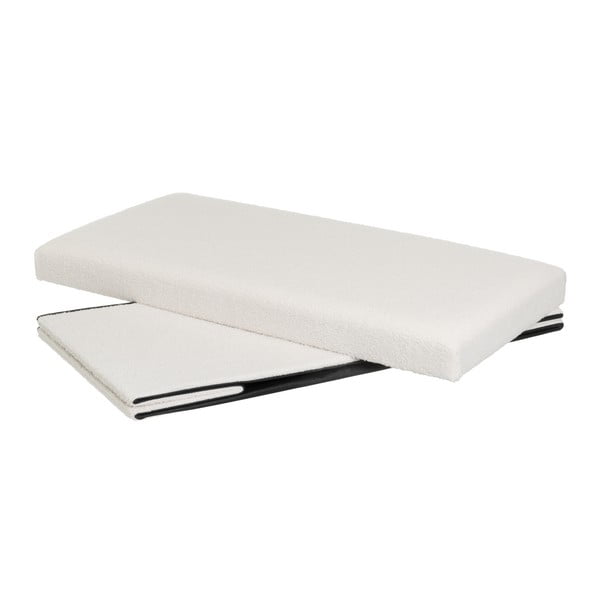 Taburet alb cu tapițerie din țesătură bouclé Ecru – Casa Selección-image-2