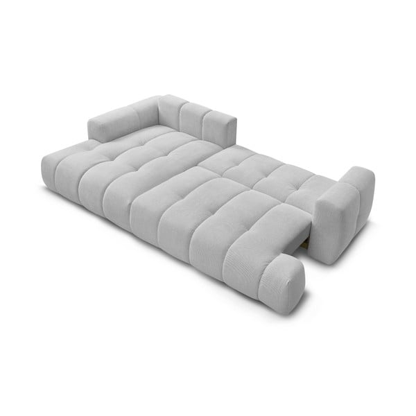 Colțar gri deschis extensibil/cu spațiu de depozitare (cu colț pe partea stângă/cu șezlong) Fuji – Bobochic Paris-image-4