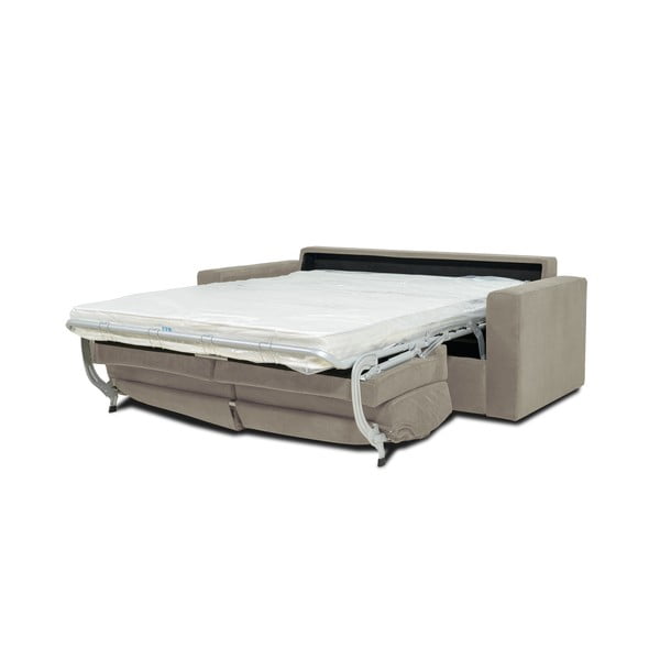 Canapea bej extensibilă   din catifea reiată  197 cm Elbeko - Scandic-image-4