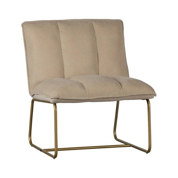 Fotoliu cu structură aurie WOOOD Fie, bej