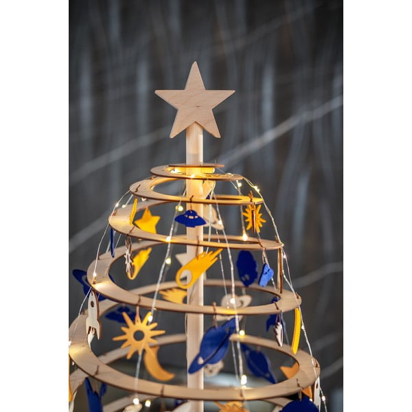 Steluță din lemn pentru brad de Crăciun Spira Small-image-2