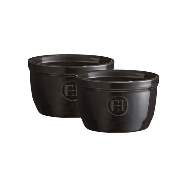 Set 2 forme ramekin din ceramică Emile Henry N°9, negru