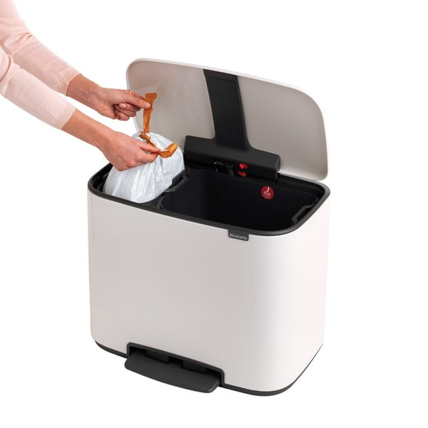 Coș de gunoi alb de reciclat/cu pedală din oțel 34 l Bo – Brabantia-image-3