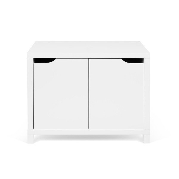 Comodă cu 2 cutii de depozitare TemaHome Basic, alb