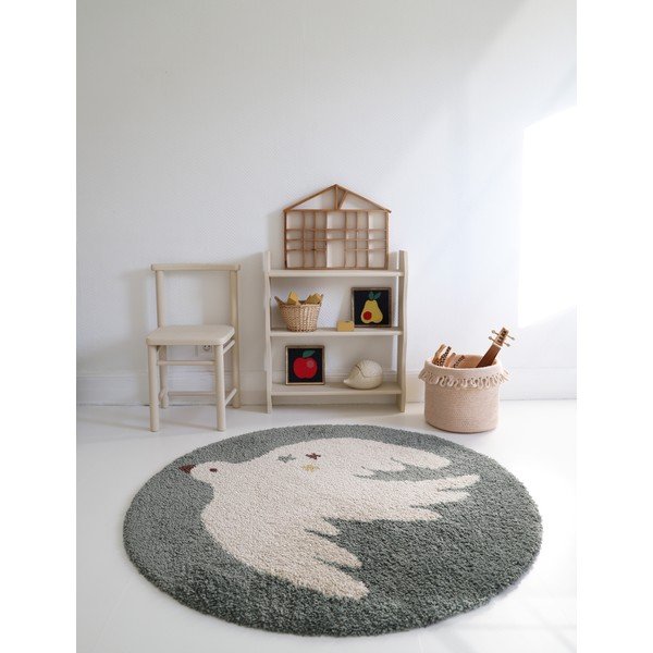 Covor pentru copii verde deschis ø120 cm Bohemian Bird Aqua – Nattiot-image-3