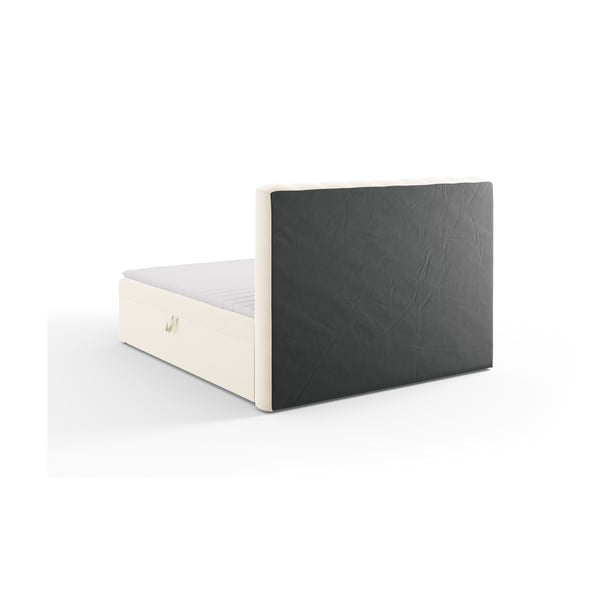 Pat boxspring bej cu spațiu de depozitare 180x200 cm Gina – Milo Casa-image-4
