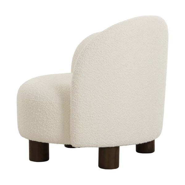 Fotoliu alb cu tapițerie din stofă bouclé Honolulu – House Nordic-image-3