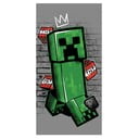 Prosop  pentru copii verde-gri din bumbac 70x140 cm Minecraft "Metro Art Creeper" – Jerry Fabrics