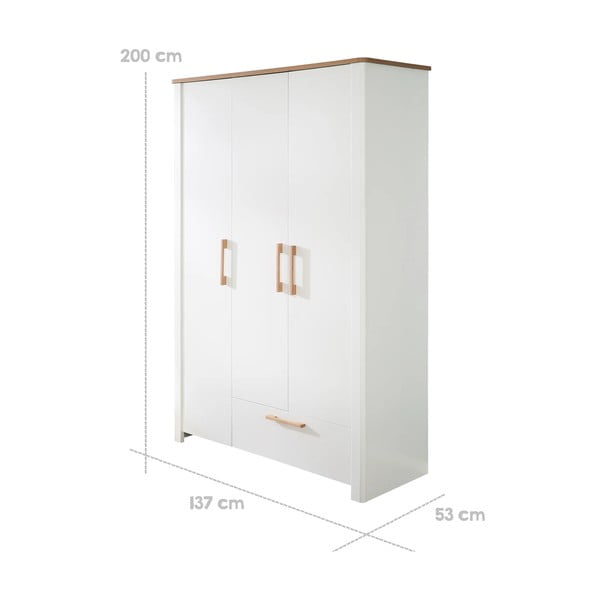 Șifonier pentru copii  alb 139x200 cm Ava – Roba-image-3