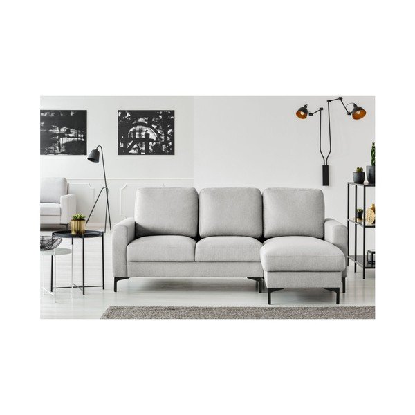 Canapea pe colț Cosmopolitan design Atlanta, pe partea dreaptă, gri deschis-image-1