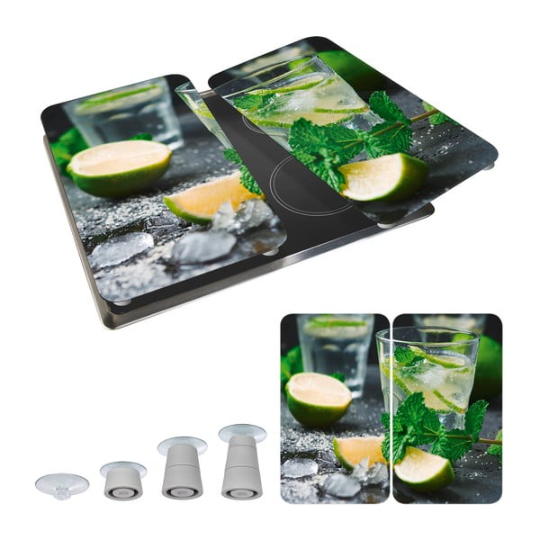 Set 2 protecții din sticlă pentru aragaz Wenko Mojitos, 52 x 30 cm-image-2
